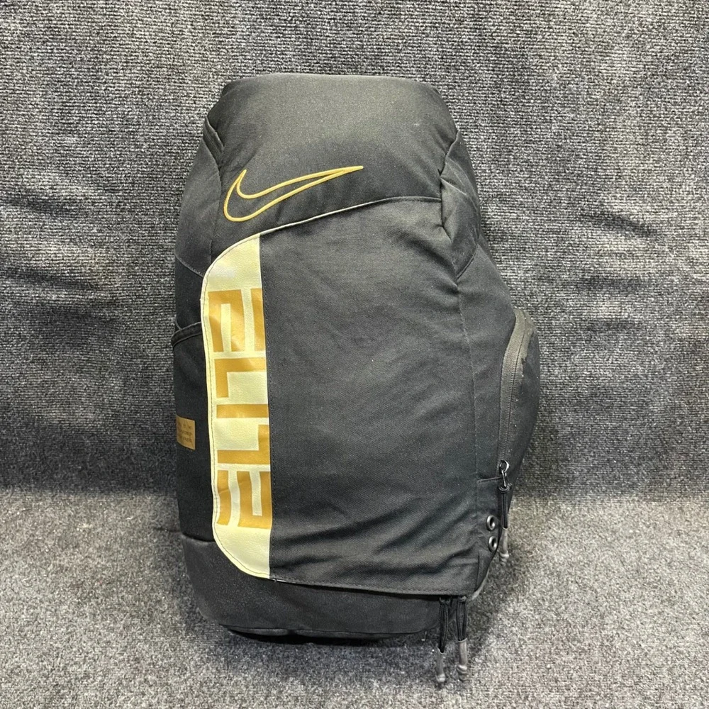 Nike BA6164-013 Elite Pro Basketball Backpack 32L Black Metallic Gold Hoop Bag